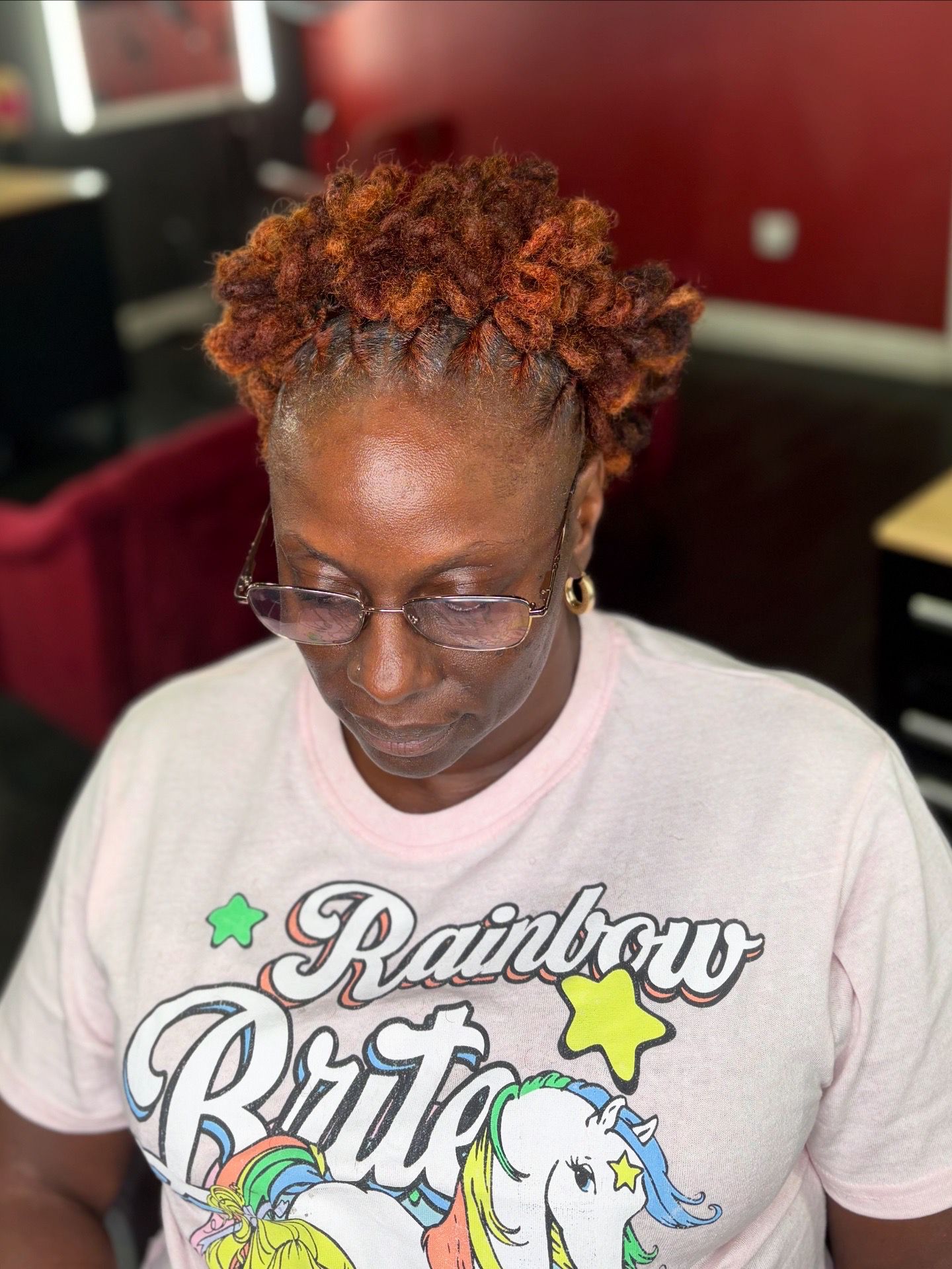 Long mature locs, side view