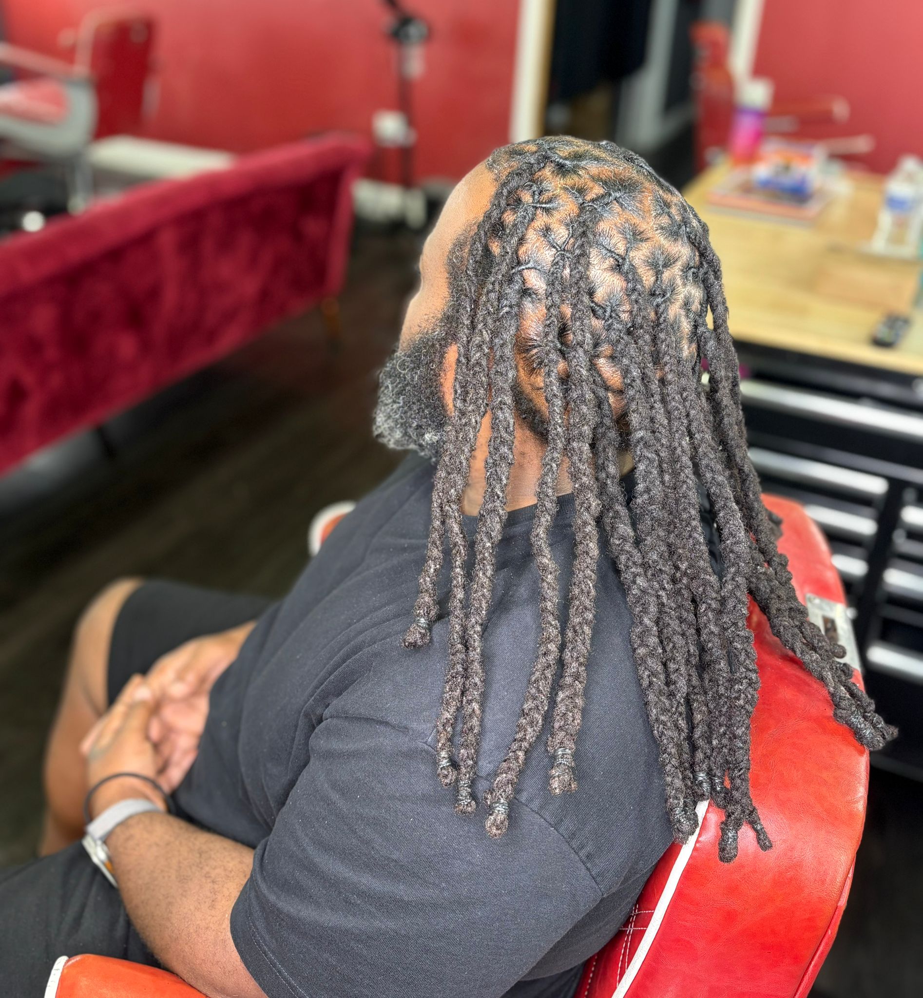 Men's retwist with a fade, side view