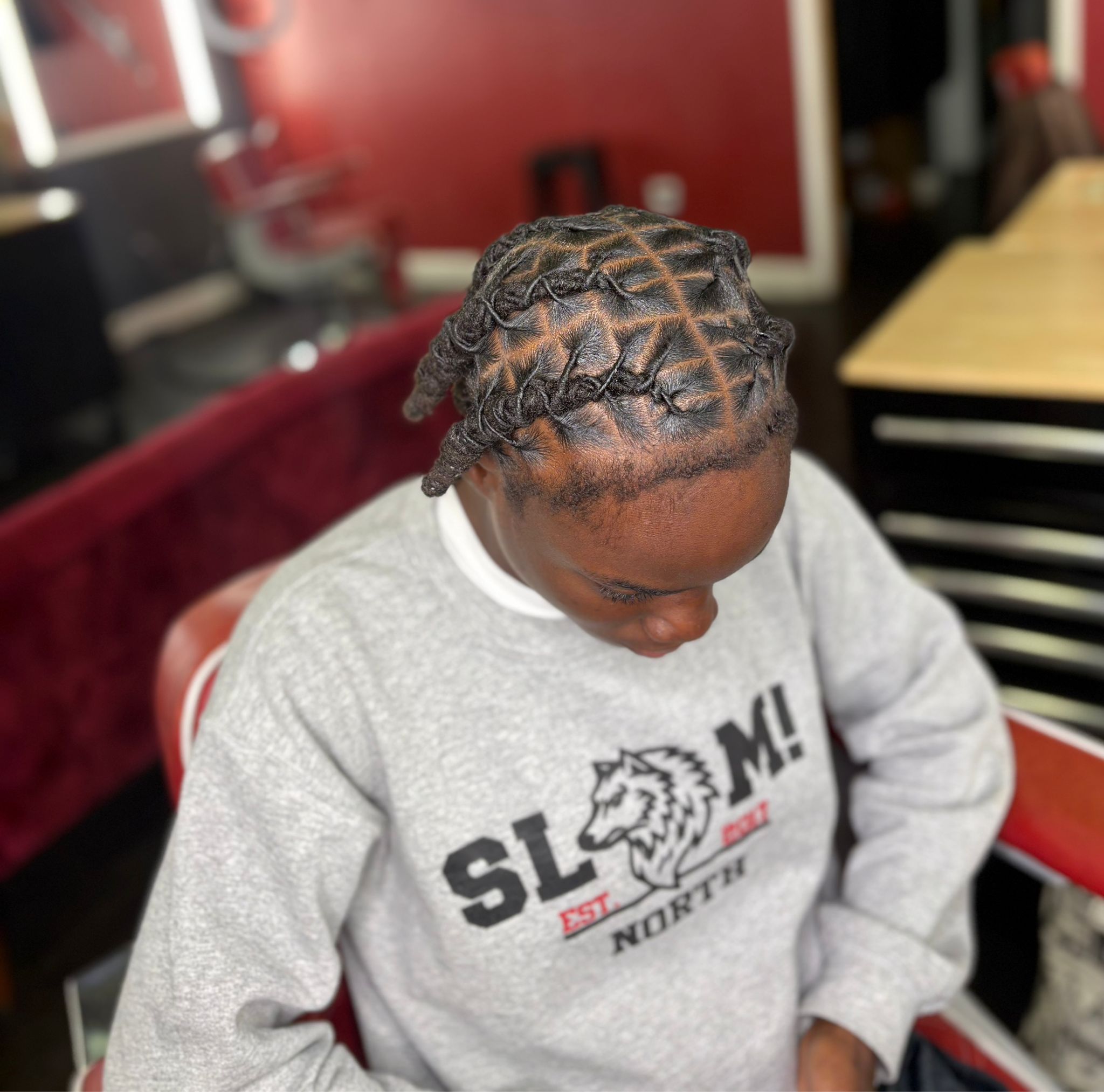 Interlocked loc pattern, top view